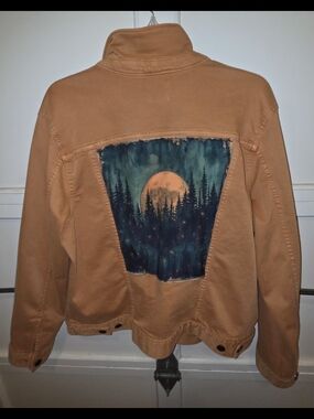 a.n.a Rust-Toned Utility Jacket With "Bad Moon Rising" Decorative Panel